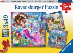 Ravensburger puzzle Čarobne morske deklice 3×49 kosov
