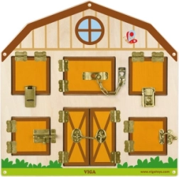 Wooden Lock-and-Key Game for Kids – Unlocking Animal Windows