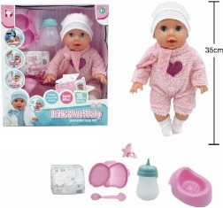 Tosia 35 cm doll drinks and pees with accessories