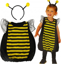 Children's Bee Costume – Size S (100–110 cm) with Wings and Headband