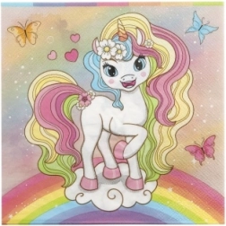 Tovaglioli di carta Unicorno 33 × 33 cm, 12 pz