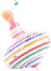 Farverig snurretop i blik 13,5 cm