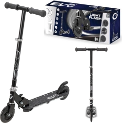 EVO Light Flash foldable kids' scooter with adjustable handlebar, black, light-up deck