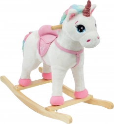 Gyngende hest - enhjørning med lydeffekter 71x30x57 cm