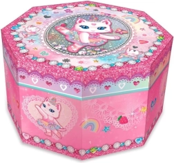 osmihranná hrací šperkovnice – kočka baletka