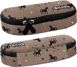 Paso astuccio scolastico monoscomparto marrone con unicorni