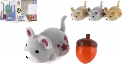 Scoiattolo interattivo con ghianda a batteria, 5 cm, 3 colori