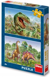 Puzzle DINO souboj dinosaurů 2×48 dílků