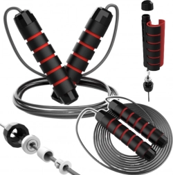 Állítható acél ugrókötél csapágyakkal és habszivacs markolatokkal, 3 m