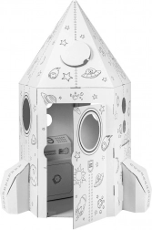 Kartonnen kinderraket voor eigen bouw