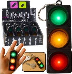 Porte-clés feu tricolore avec lumières clignotantes – pendentif éducatif pour clés