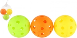 Pallina da floorball 3 pz plastica 7 cm in rete