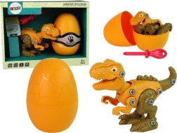 Dinosaur building set Tyrannosaurus rex with egg and screwdriver – orange