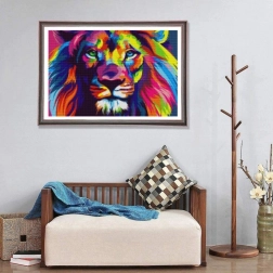 5D Diamond Mosaic Rainbow Lion – Creative Kit for Adults and Kids