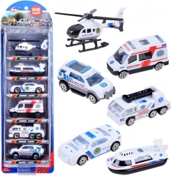 Metal toy cars – military vehicle set, 6 pcs – Emergency Service