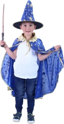 Children's Wizard Costume Blue with Hat