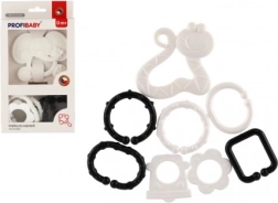 Animal Teether with Pendants Black and White