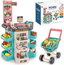 Children's supermarket with shopping cart and 47 accessories Woopie