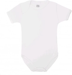 luxusné bavlnené body s krátkym rukávom NEW BABY – biele