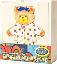 Vesti l’orsacchiotto – set di abiti in legno componibili