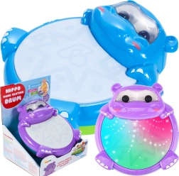 Tamburo musicale ippopotamo – blu e viola