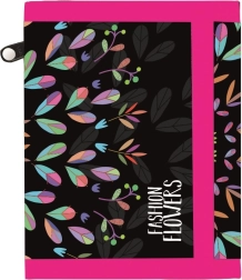 Textile wallet OXY Fashion with floral motif and hook-and-loop closure