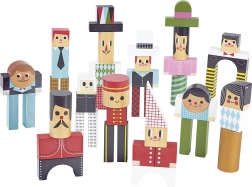 Vilac wooden blocks characters, 50 pieces
