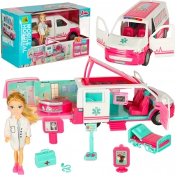 Mobil ambulant hospital med dukke og tilbehør