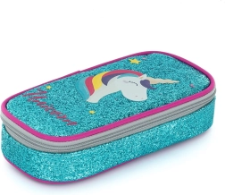 astuccio scolastico etui comfort unicorno con glitter