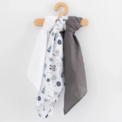 Muszlin pelenkák fiúknak 60 × 80 cm, 3 darabos készlet