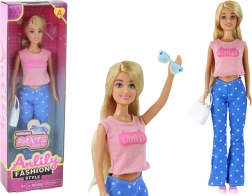 Dukke Anlily med langt blond hår og tilbehør – Rosa
