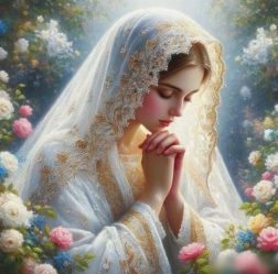 Diamantové malování Modlící se Panna Marie 30x40 cm