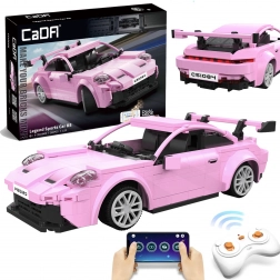 CaDA Building Kit RC Racing Sports Car Pink 280 Pieces Dual Mode