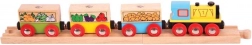 Bigjigs Rail freight train with vegetables and tracks