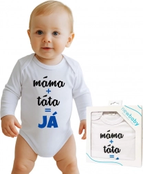 Babybody met print mama + papa = ik – cadeauverpakking