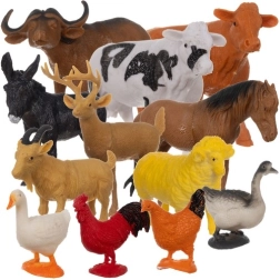 KRUZZEL Farm Animal Figurine Set – 12 pcs