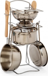 Set di pentole per bambini su supporto Bigjigs Toys