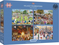 GIBSONS Puzzle Village Festivities 4x500 pieces