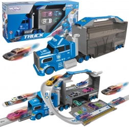 Woopie policijski tovornjak 2v1 – transporter in dirkalna proga