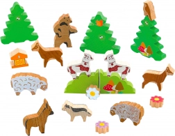 Jeujura Wooden Animal Figures from the Mountains - 19 Pieces