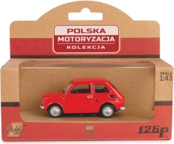 metalmodel af bil fiat 126p – rød 1:43