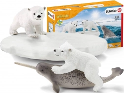 schleich wild life polar playground with cubs and narwhal