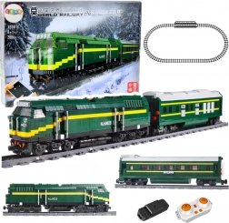 Electric RC train set with carriages and tracks, 2086 pieces