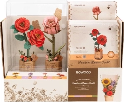 Stalak s crvenom kamelijom i ružičastom ružom