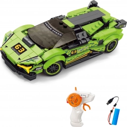 Green RC Car Building Kit with Remote Control 17 cm, 275 pieces