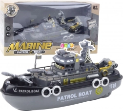 Járőrhajó világítással és hangokkal