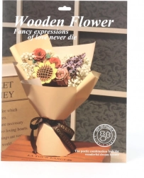 dřevěná 3D dekorativní růže