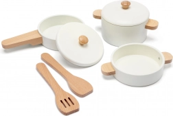 Children's wooden cookware set – white