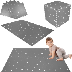 HUMBI XXL Foam Mat 180 × 120 cm, waterproof puzzle, grey triangles, 6 pieces