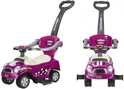 ride-on car with guiding rod coupe purple